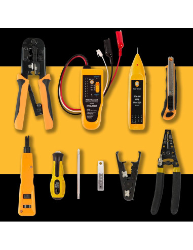 Kit de Herramientas de Red InstallerParts 15 en 1 - Crimpadora, Probador, Cortadora