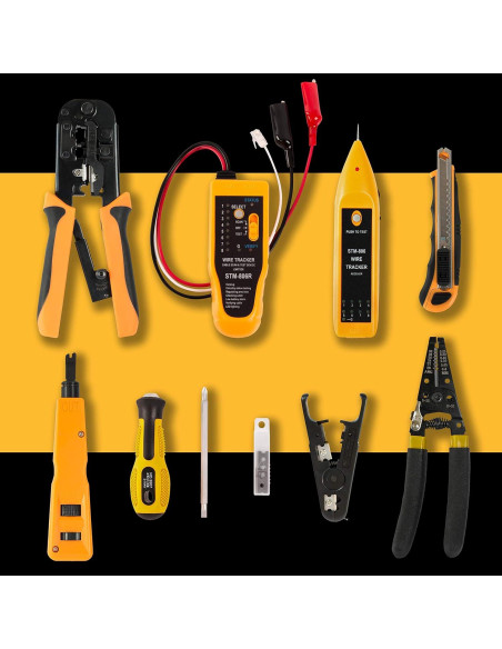 Kit de Herramientas de Red InstallerParts 15 en 1 - Crimpadora, Probador, Cortadora