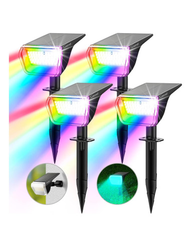 Luces Solares Linkind 4 Paquete Multicolor 10 Modos IP67