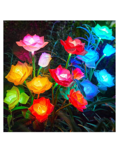 Luces Solares de Jardín RECHOO 3 Flores LED Multicolor