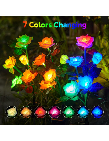 Luces Solares de Jardín RECHOO 3 Flores LED Multicolor