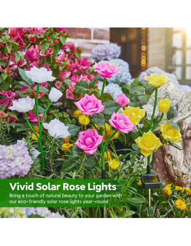 Luces Solares de Jardín RECHOO 3 Flores LED Multicolor