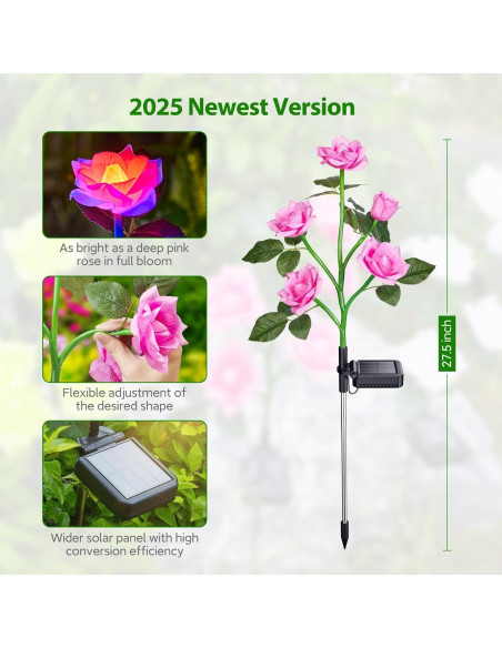 Luces Solares de Jardín RECHOO 3 Flores LED Multicolor