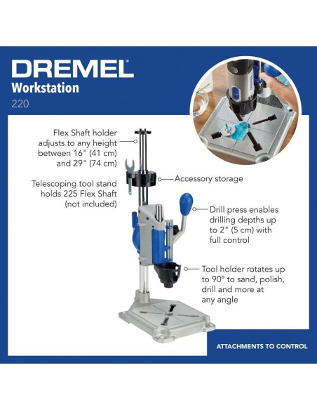 Dremel Taladro de Prensa 220-01 Soporte Portátil 5,08 cm