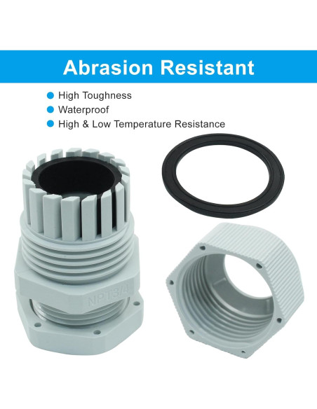 5 Conectores de Cable Impermeables NPT 3/4" PHITUODA Gris