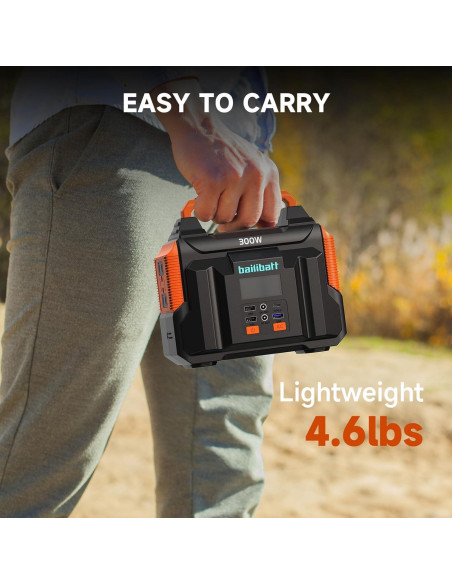 Estación de Energía Portátil Bailibatt 300W 257Wh para Camping