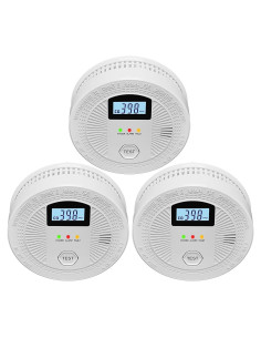 Detector de Humo y Monóxido JNHCD 3-Pack con Pantalla Digital
