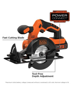 Sierra Circular Inalámbrica BLACK+DECKER 20V 13.97 cm con Batería 2