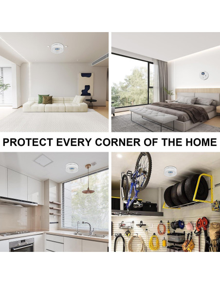 Detector de Humo y Monóxido JNHCD 3-Pack con Pantalla Digital