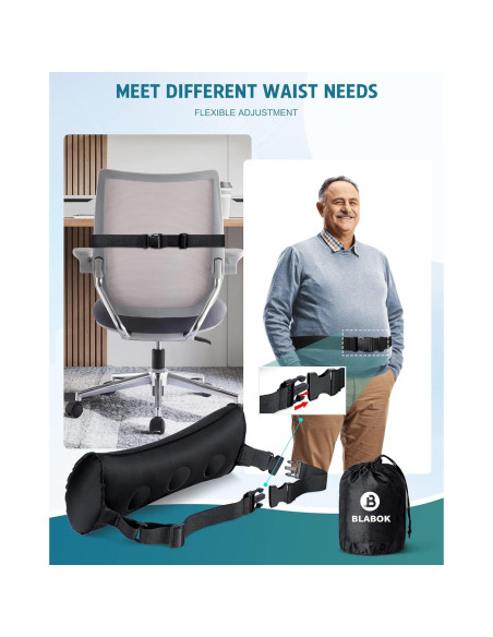 Almohada Lumbar Inflable BLABOK para Viajes y Oficina