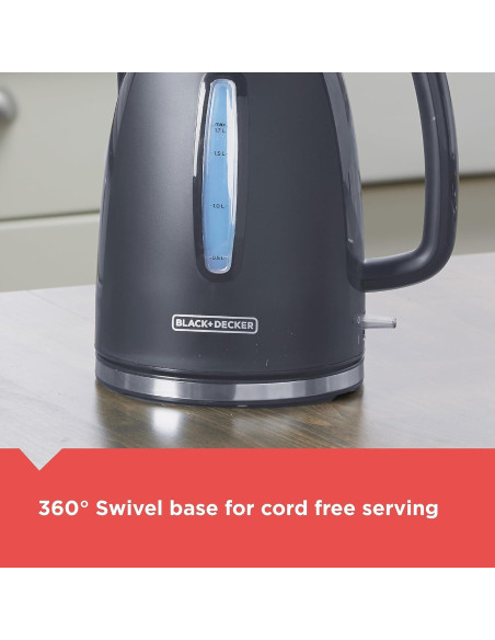 Hervidor Eléctrico BLACK+DECKER 1.7L KE1555GY Gris