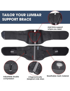 Cinturón de Soporte Lumbar TIMTAKBO XXXL Alivio Dolor Espalda 2