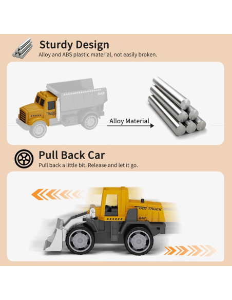 Kit de Arena de Construcción HONGTUO con 8 Vehículos y Moldes