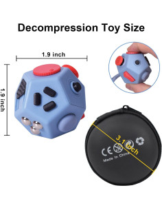 Cubo Antiestrés UOOEFUN 12 Caras para Aliviar Ansiedad 2