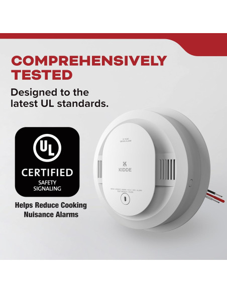 Detector de Humo Kidde 20SA10 Con Cable y Batería 10 Años