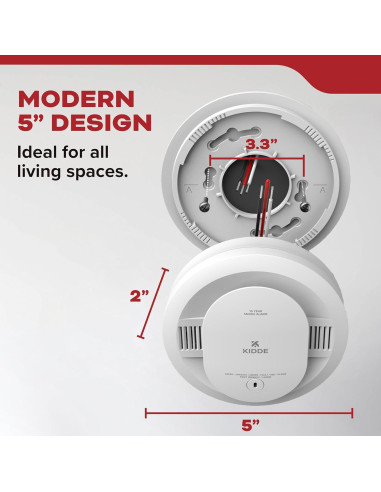 Detector de Humo Kidde 20SA10 Con Cable y Batería 10 Años