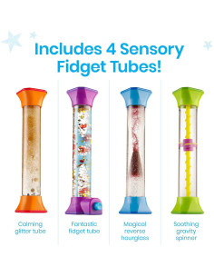 Tubos Sensoriales hand2mind Set de 4 Juguetes Calmantes 2