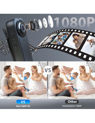 Mini Cámara Corporal Brathird F64 1080P HD 64GB Batería 6H