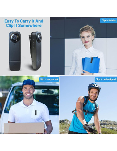 Mini Cámara Corporal Brathird F64 1080P HD 64GB Batería 6H