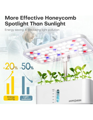 Cultivo Hidropónico Ahopegarden 10 Cápsulas con Luz LED