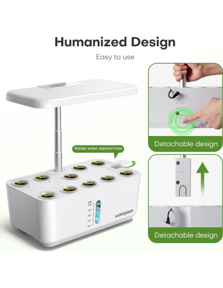 Cultivo Hidropónico Ahopegarden 10 Cápsulas con Luz LED