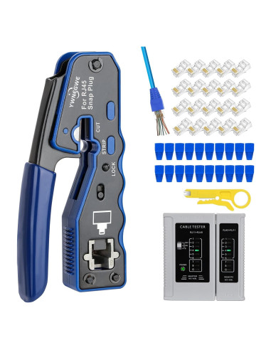 Kit de Crimpado RJ45 YWNEGWE con Probador y 20 Conectores