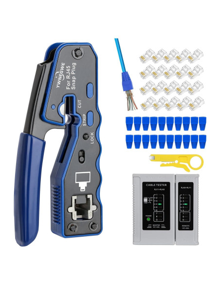 Kit de Crimpado RJ45 YWNEGWE con Probador y 20 Conectores