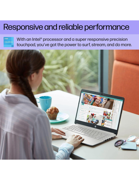 Laptop HP 14" HD, Intel Celeron N4120, 8GB RAM, 64GB eMMC