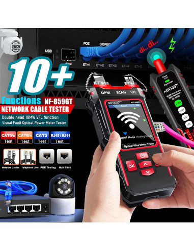 Probador de Cable de Red NF-859GT con Medidor de Potencia Óptica