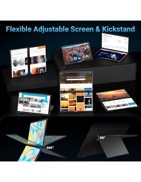 Extensor de Pantalla Triple HotYeah 15.6" 1080P USB-C HDMI