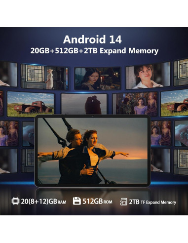 DOOGEE T40 PRO Tableta 12" Android 14, 20GB RAM, 512GB ROM