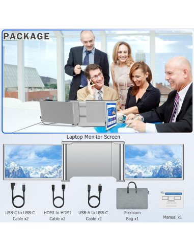 Extensor de Pantalla FHH S1 14" FHD 1080P Doble Portátil