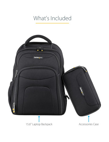 Mochila Unisex StarTech.com 15.6" Ergonomica Nylon Negra