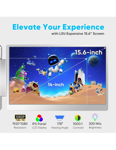 Extensor de Pantalla LXU 15.6" FHD IPS para Laptop