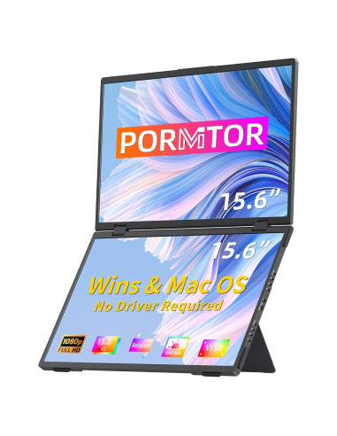 Extensor de Pantalla Doble 15.6" FHD Pornitor USB-C