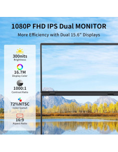 Extensor de Pantalla Doble 15.6" FHD Pornitor USB-C 2