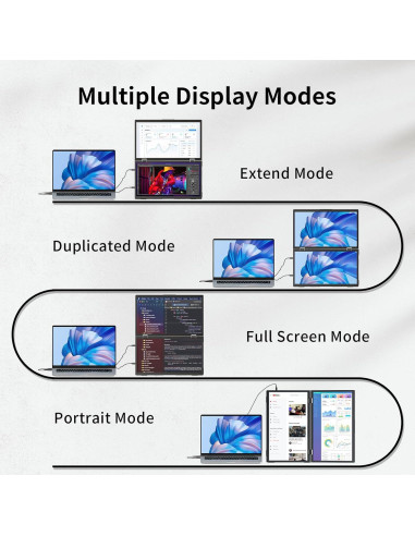 Extensor de Pantalla Doble 15.6" FHD Pornitor USB-C