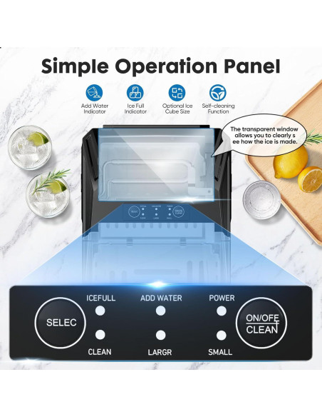 Máquina de Hielo OLIXIS 9 Cubos en 6 Min, Autolimpiante