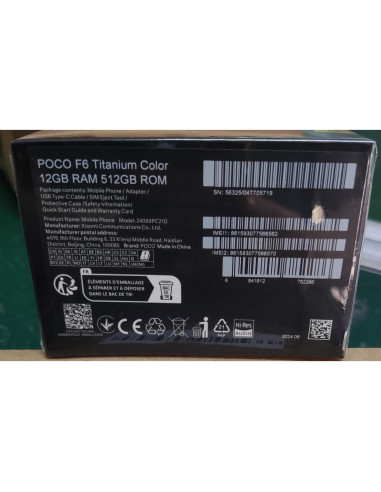 Xiaomi Poco F6 5G Titanio 512GB 12GB Cámara 50MP