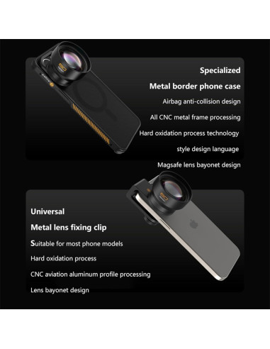 Lente Adicional Profesional 16mm Gran Angular para Móviles