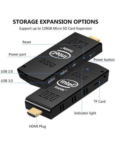 Mini PC Stick Aklwy Intel Atom Z8350 4GB RAM 64GB ROM 4K