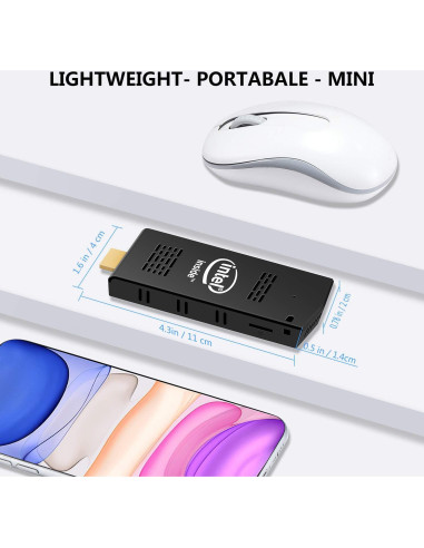 Mini PC Stick Aklwy Intel Atom Z8350 4GB RAM 64GB ROM 4K