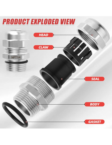 Abrazadera de Cable de Acero Inoxidable Impermeable 4-8mm 2pcs