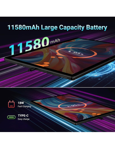 Tableta POWMUS DM141 14" 2K 256GB 36GB RAM 5G Gris