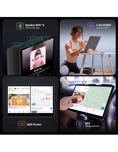 Tableta POWMUS DM141 14" 2K 256GB 36GB RAM 5G Gris