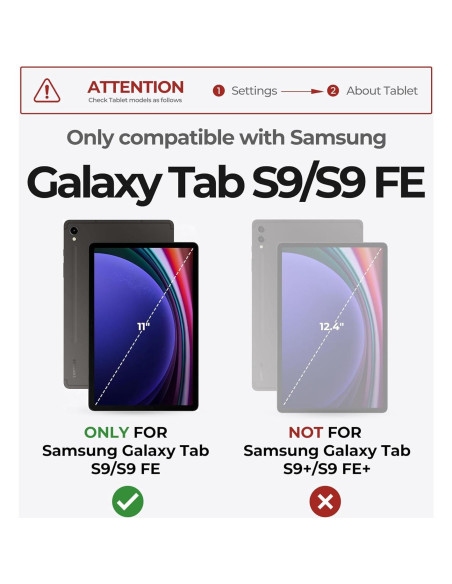 Funda teclado Dexnor para Galaxy Tab S9 FE 10.9" - Negro