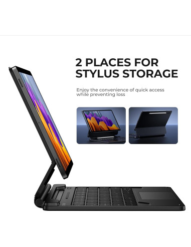 Funda teclado Dexnor para Galaxy Tab S9 FE 10.9" - Negro