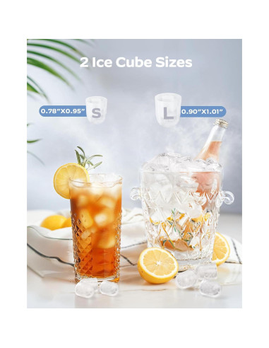 Fabricador de Hielo HOMEZAY 9 Cubos en 6 Min, Plata