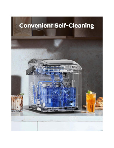 Fabricador de Hielo HOMEZAY 9 Cubos en 6 Min, Plata
