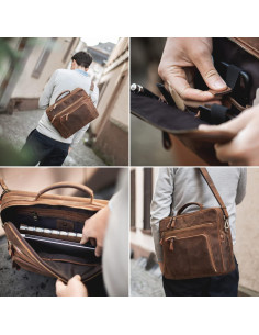 DONBOLSO Bolsa para Laptop San Francisco 43 cm Cuero Marrón 2